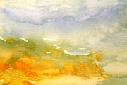 13-077 -  Soft Day at Old Hunstanton - £105 - Watercolour on W/C Paper - White mount in White frame 35x28cm