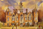 14-005 - Blickling Hall - £62 - Watercolour 0n W/C Paper - White mount in Oak frame 25x20cm