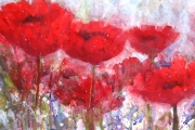 160-017 - Poppies - £112.50 - Mixed Media on W/C Paper - Mounted 50x40cm