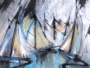 Watercolour - Sail Reflections Barton Broad